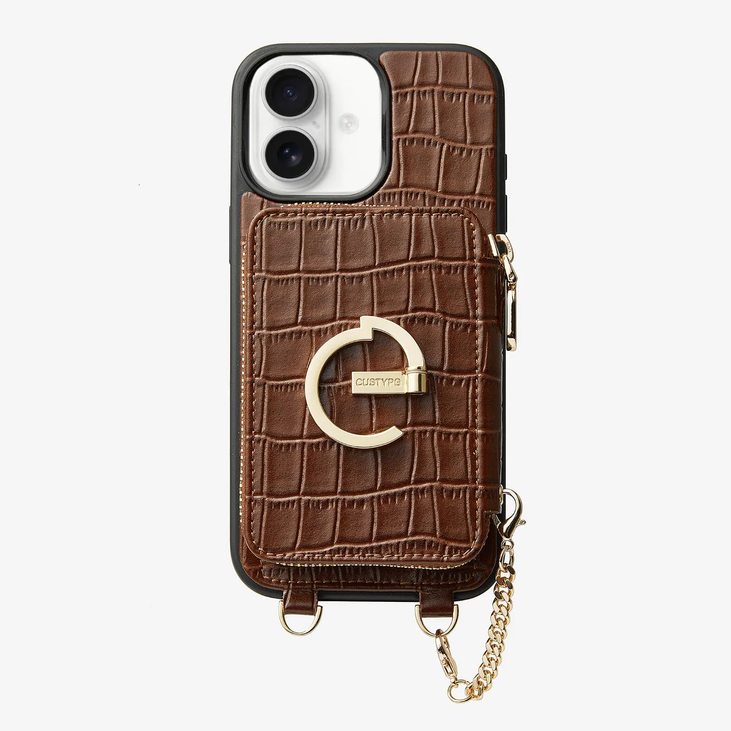 Crocodile Design Set- Detachable Wireless Charging E-stand Wallet Phone Case Tough Exterior