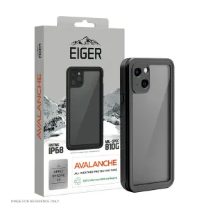 Eiger Avalanche Case & Screen Protector for Apple iPhone 14 in Black Matte Surface Design Vivid Coloration