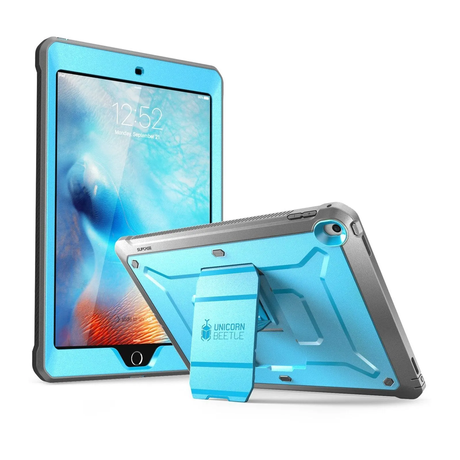 stylish durable protector sleek leather folio iPad 9.7 inch Unicorn Beetle Pro Full-Body Case-Blue