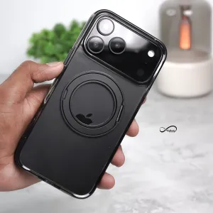 Comfort Accessory iPhone 17 Pro Max Back Cover Case | 360 Kickstand Mag-X - Clear Black