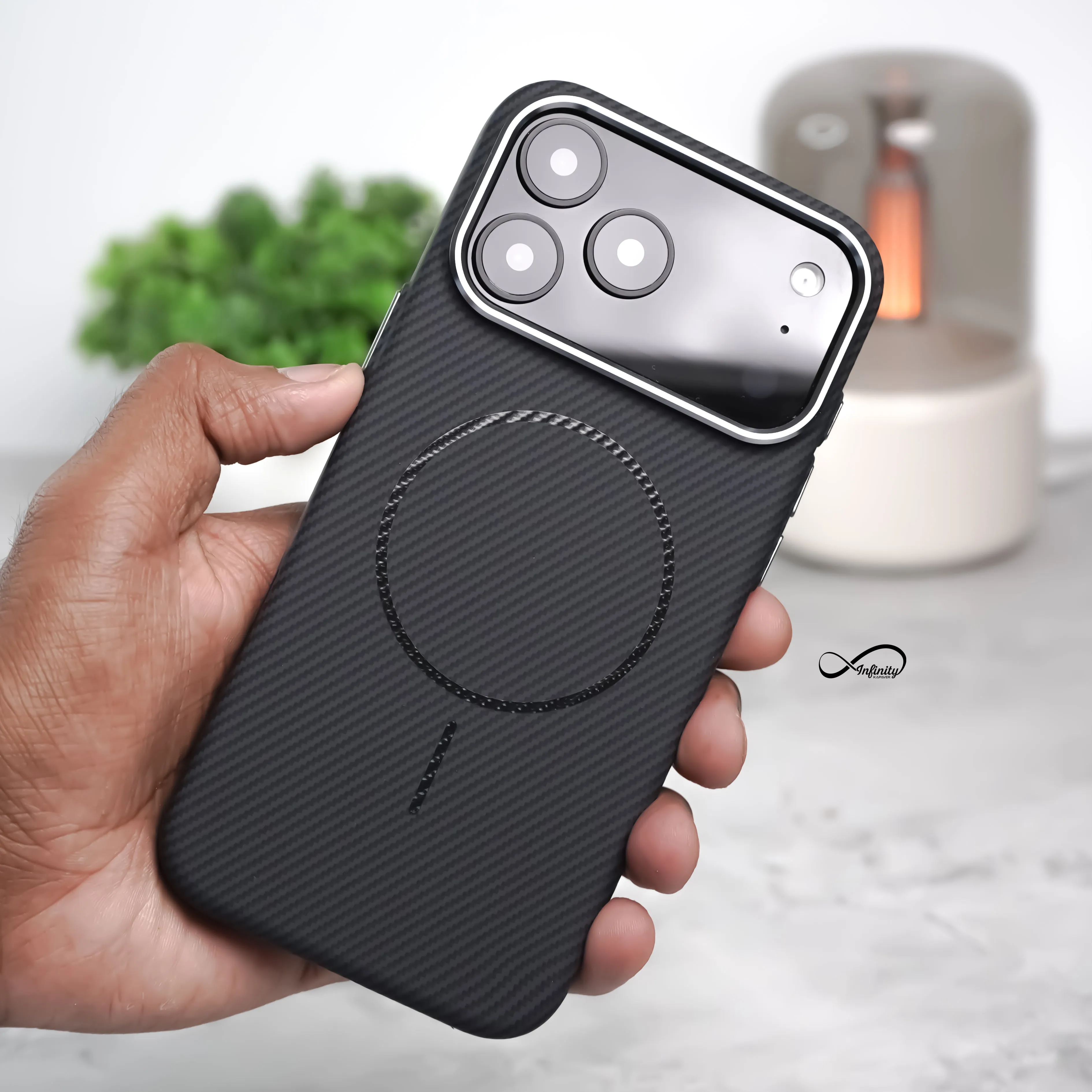 iPhone 17 Pro Max Back Cover Case | Elektro Armor Mag-X - Black Anti Shock Layer Minimal Shield Texture