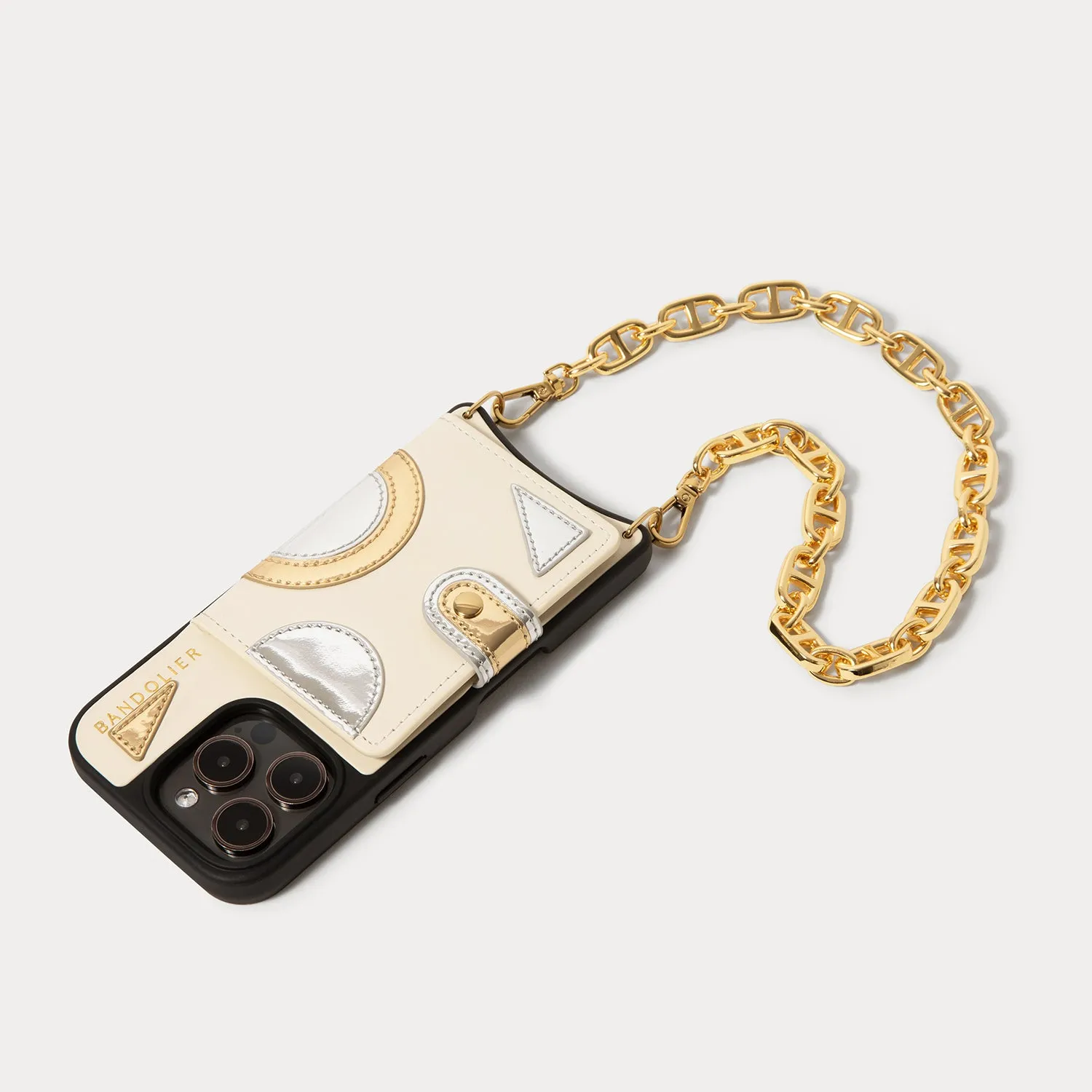 Isla MagSafe Charging Wristlet Phone Case - Ivory/Gold Modern Edge Premium Protection