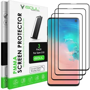 ISOUL 3 Pack Flexible Screen Protector for Samsung Galaxy S10 6.1" Wear resistant