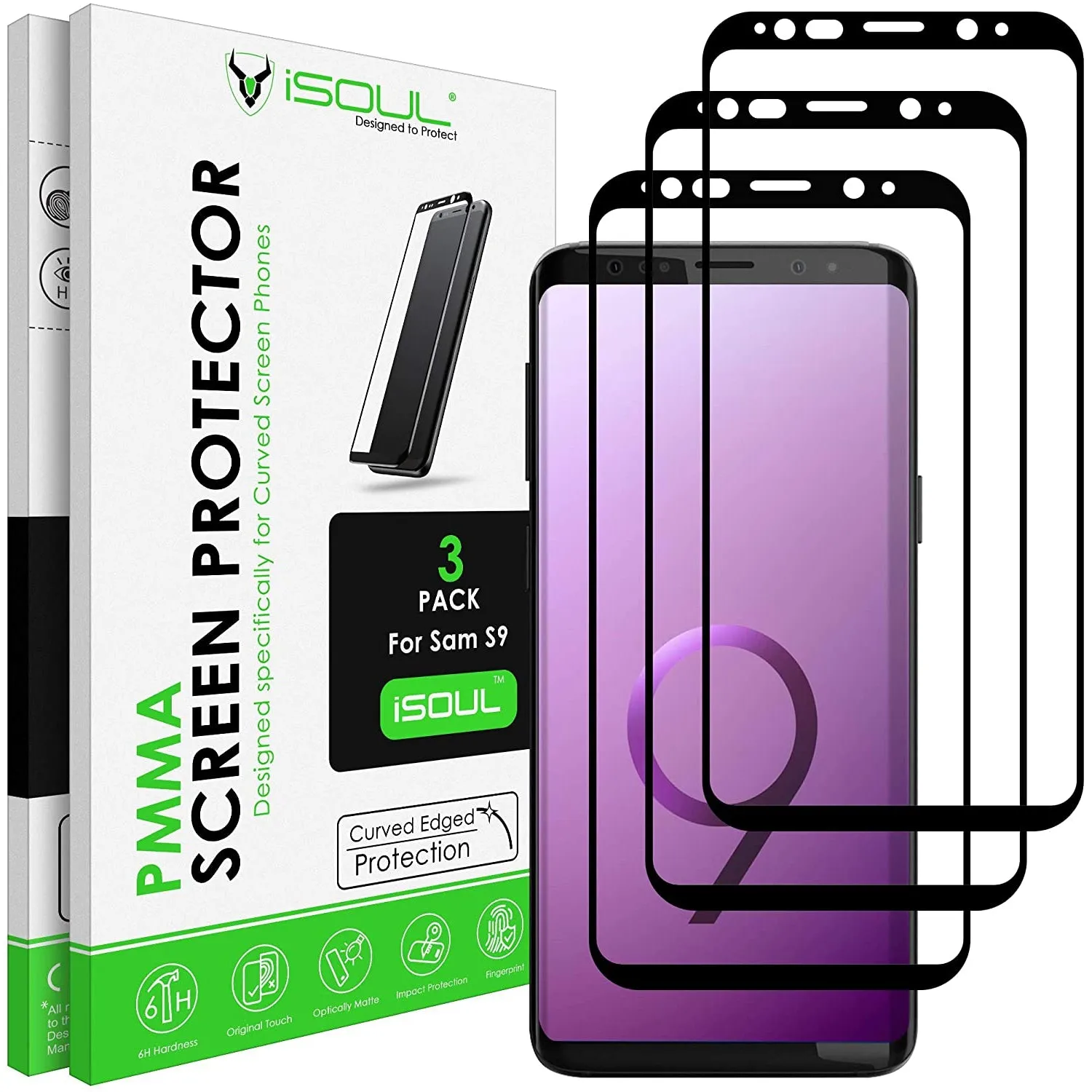 ISOUL 3 Pack Flexible Screen Protector for Samsung Galaxy S9 5.8" Daily Use Film ultra thin film