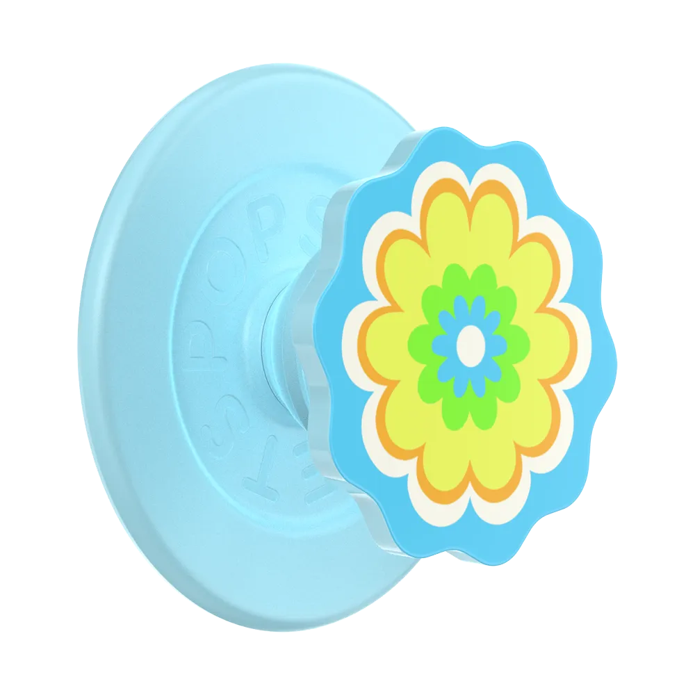 Kaleidoscope Blue Flower Power PopGrip for MagSafe Pop Socket Streaming Grip Grip Twist