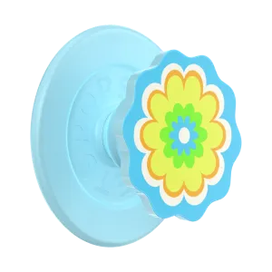 Kaleidoscope Blue Flower Power PopGrip for MagSafe Pop Socket Streaming Grip Grip Twist