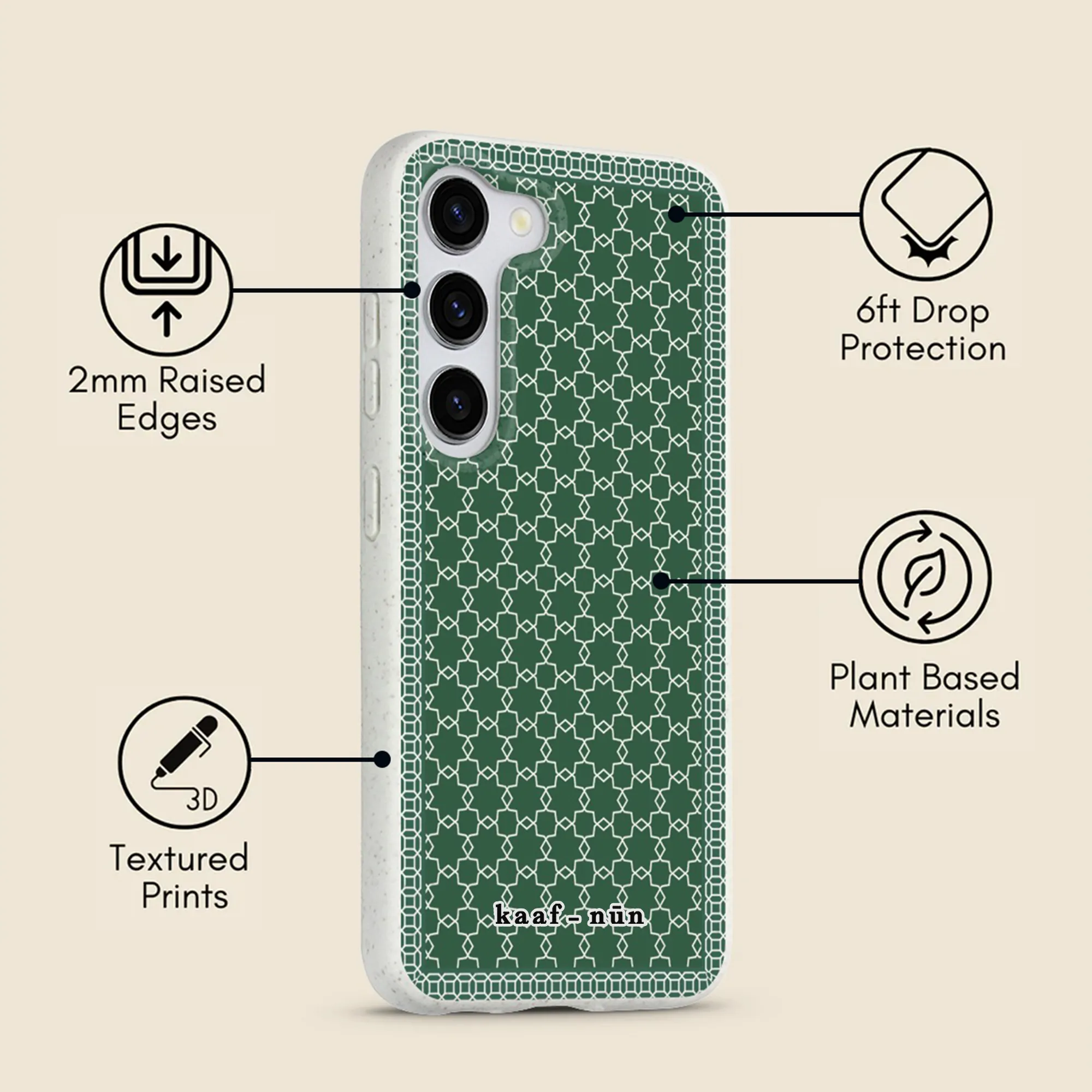 Koutoubia Moroccan Tiles MagSafe Samsung Phone Case Matte Look Comfort Shield Texture