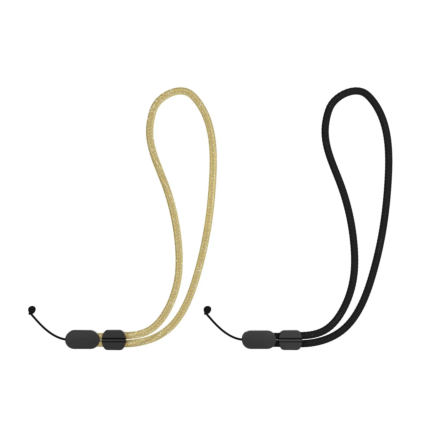 handy Travel Friendly Band Lanyard Bundle (x2) - Black and  Gold