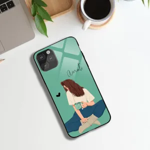 Refined Finish Premium Surface Lazy girl Coffee Love Name Glossy Protective case