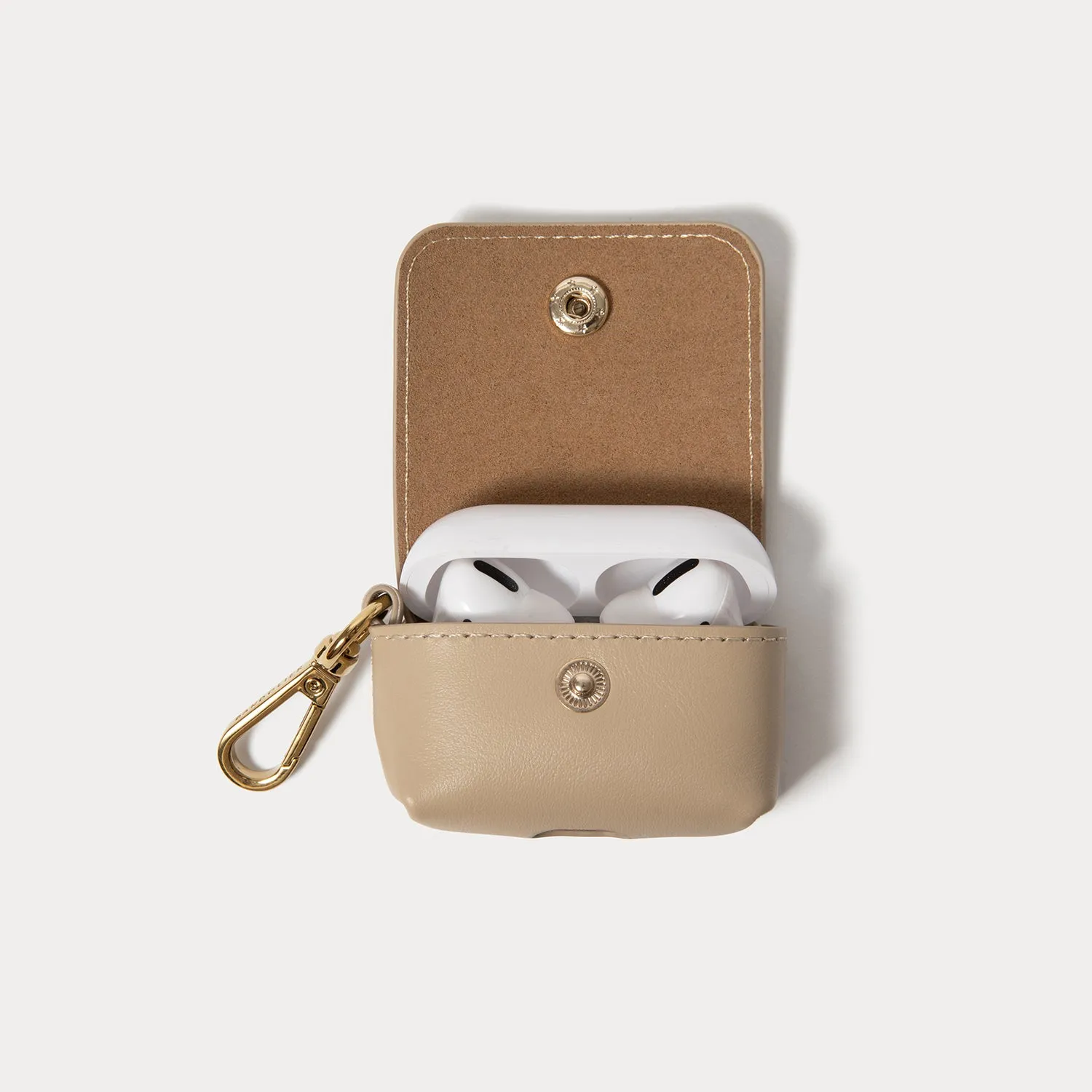 Modern Rubber Case Avery AirPods Clip-On Pouch - Beige/Gold