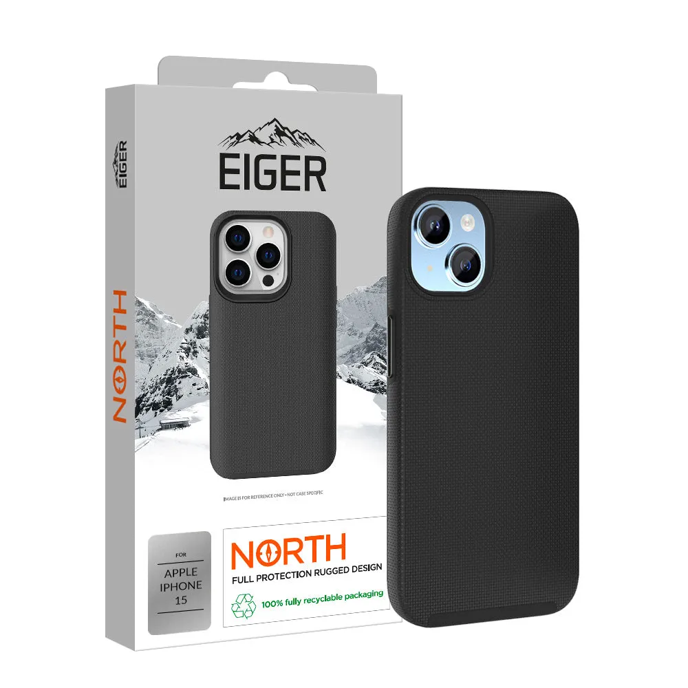 Eiger North Case for Apple iPhone 15 in Black Smooth Grip