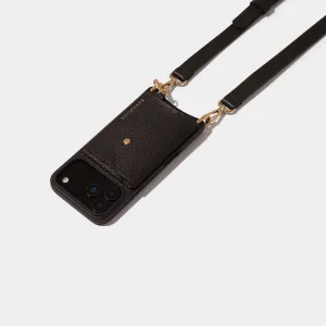 Smooth Finish Touch Remi Magnet Wallet Crossbody Phone Case - Black/Gold