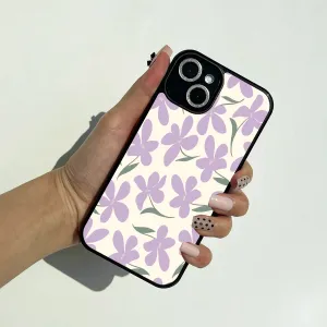 daily accessory Minimal Texture Lilac colour flower Printed Protective case