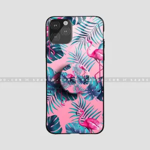 Glossy Protective Case With Leaf pink Flamingo easy installation