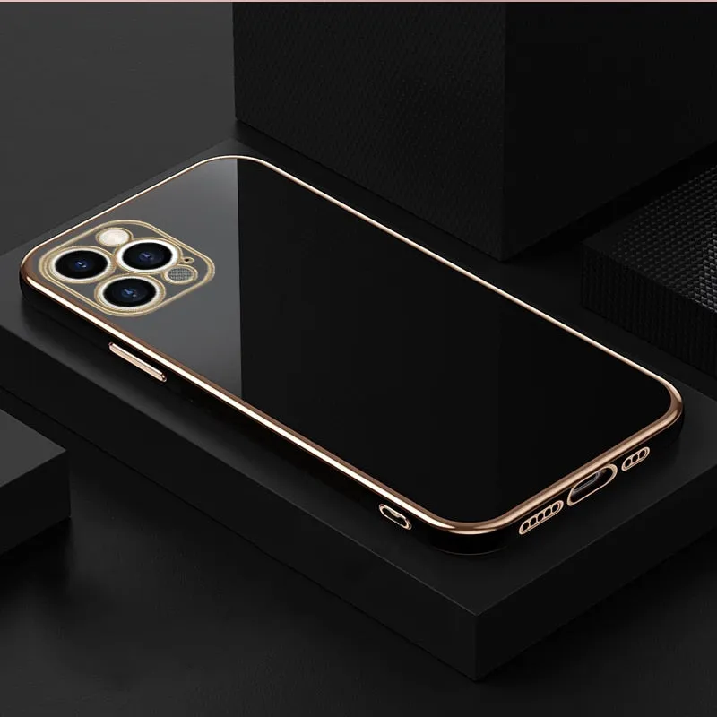 Tough Exterior Luxury Electroplated Soft TPU Phone Case For Samsung