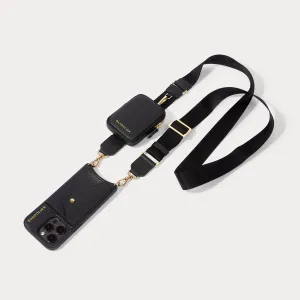 Bodie Crossbody with Mini Zip Pouch- Black/Gold Protective Fit Protective Form