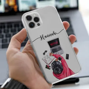 Gloss Surface Layer Minimal Aesthetic Touch Girl Chilling Transparent Silicone case