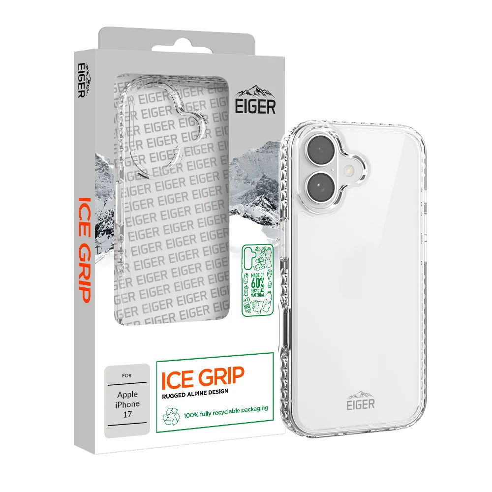 Eiger Ice Grip Case GRS for Apple iPhone 17 in Clear Luxury Texture Finish Shock Proof