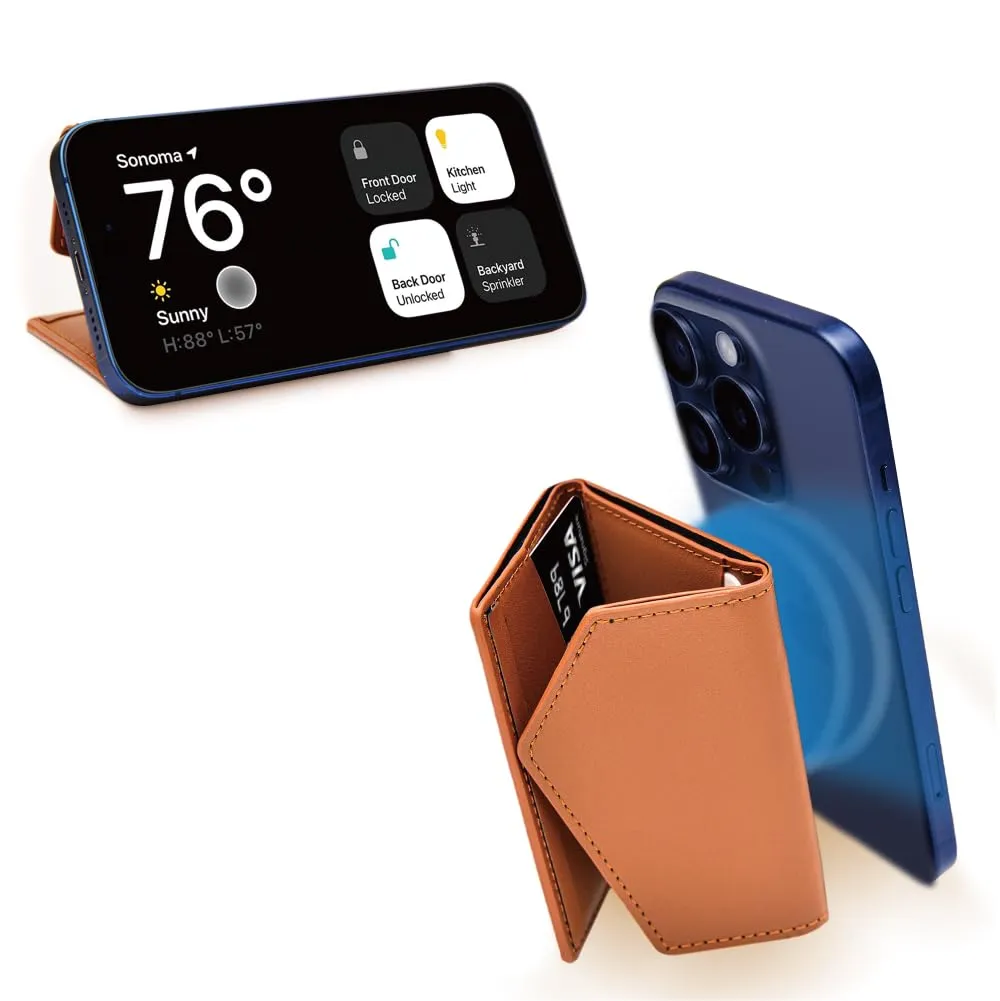Premium Wallet MagSafe Wallet, PU Leather Magnetic Phone Stand, 4 Card & Cash Holder RFID & Mag-Safe Magnet