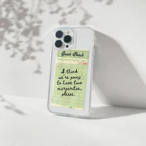 Hand Feel Shock shield Margarita Guest Check Silicone Clear Case