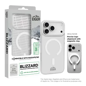 Eiger Blizzard Magsafe Case GRS for Apple iPhone 17 Pro Max in White Hybrid Touch Unisex Design