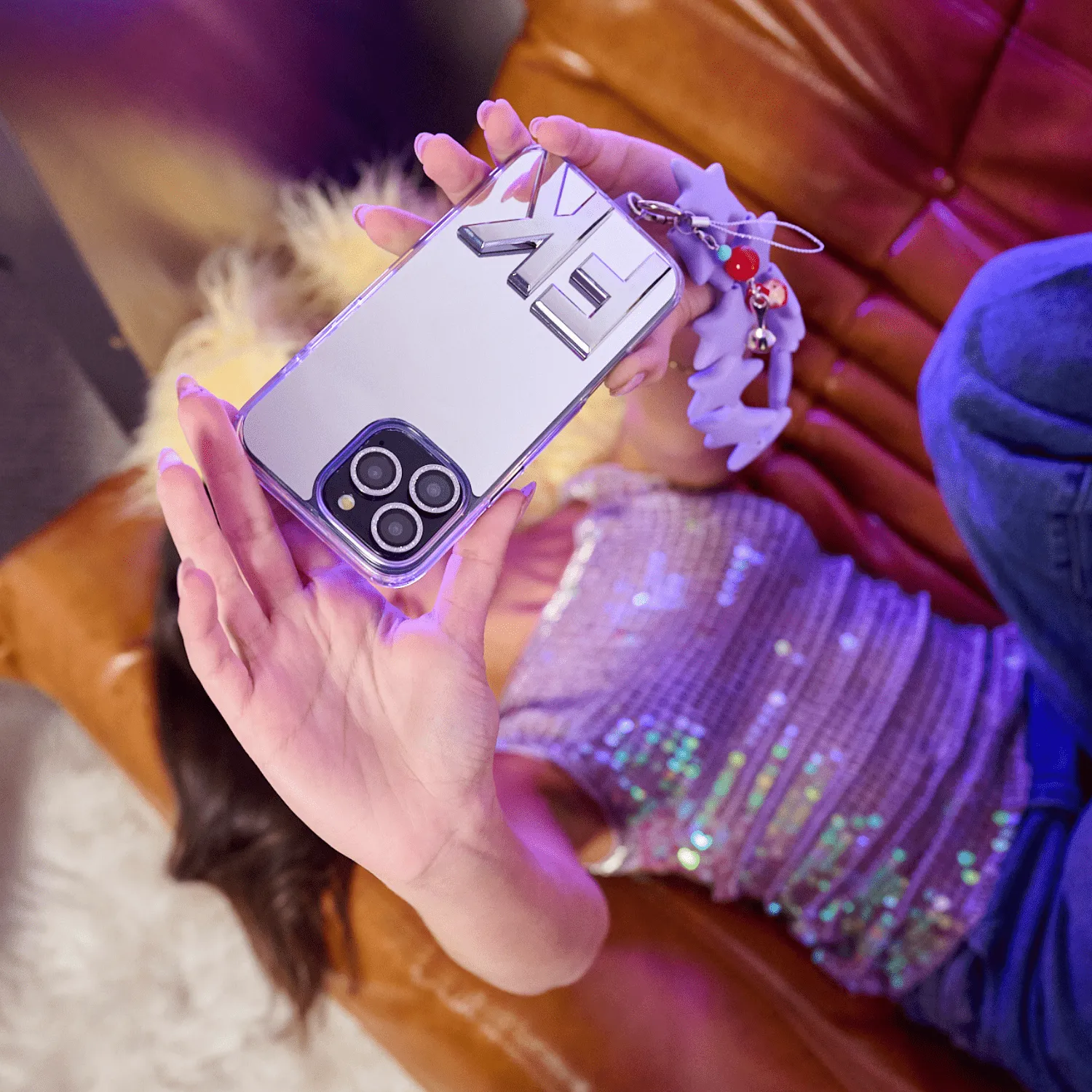 Luna Mirror iPhone Case - Horizontal Vivid Surface Detail