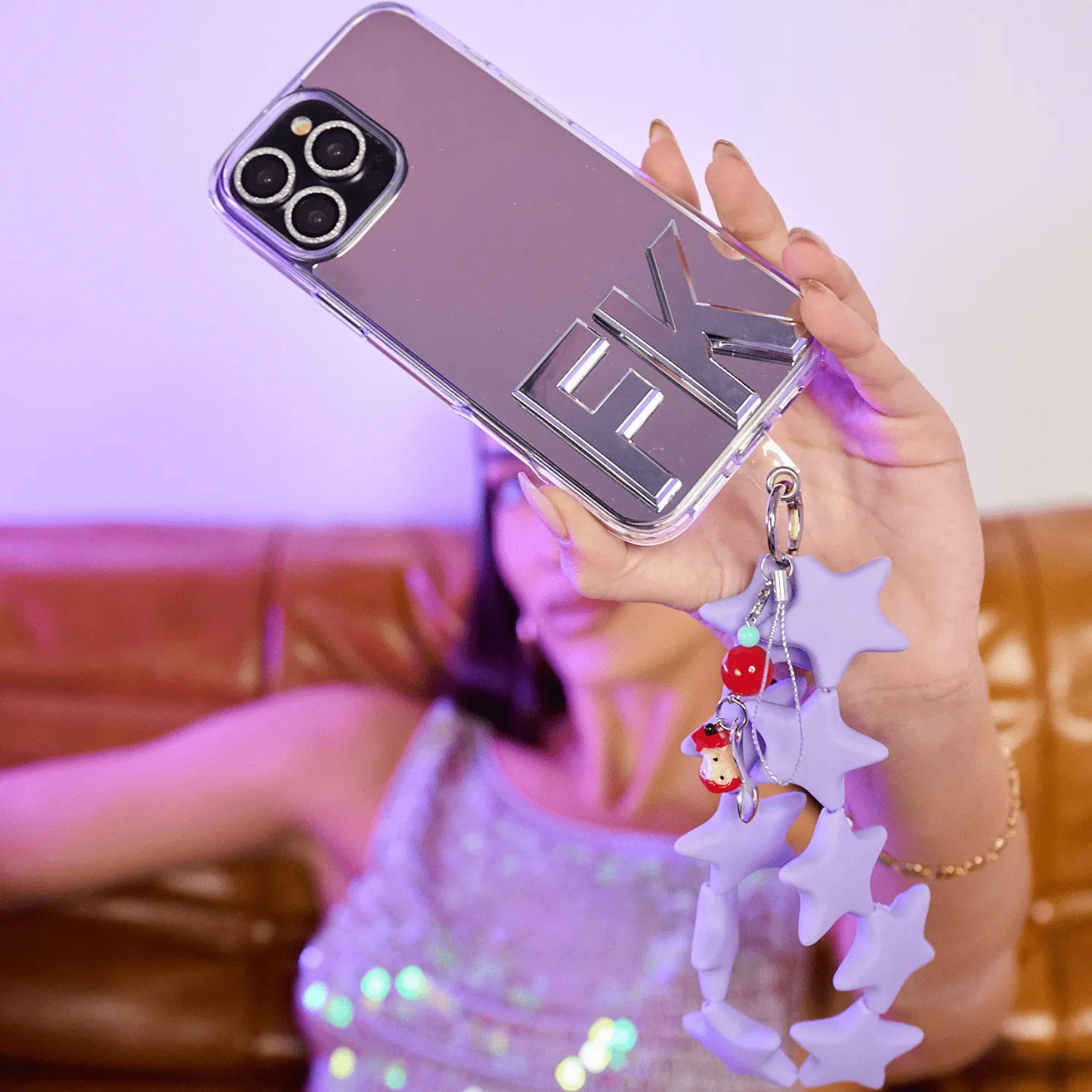 Elegant Surface Texture Luna Mirror iPhone Case - Horizontal