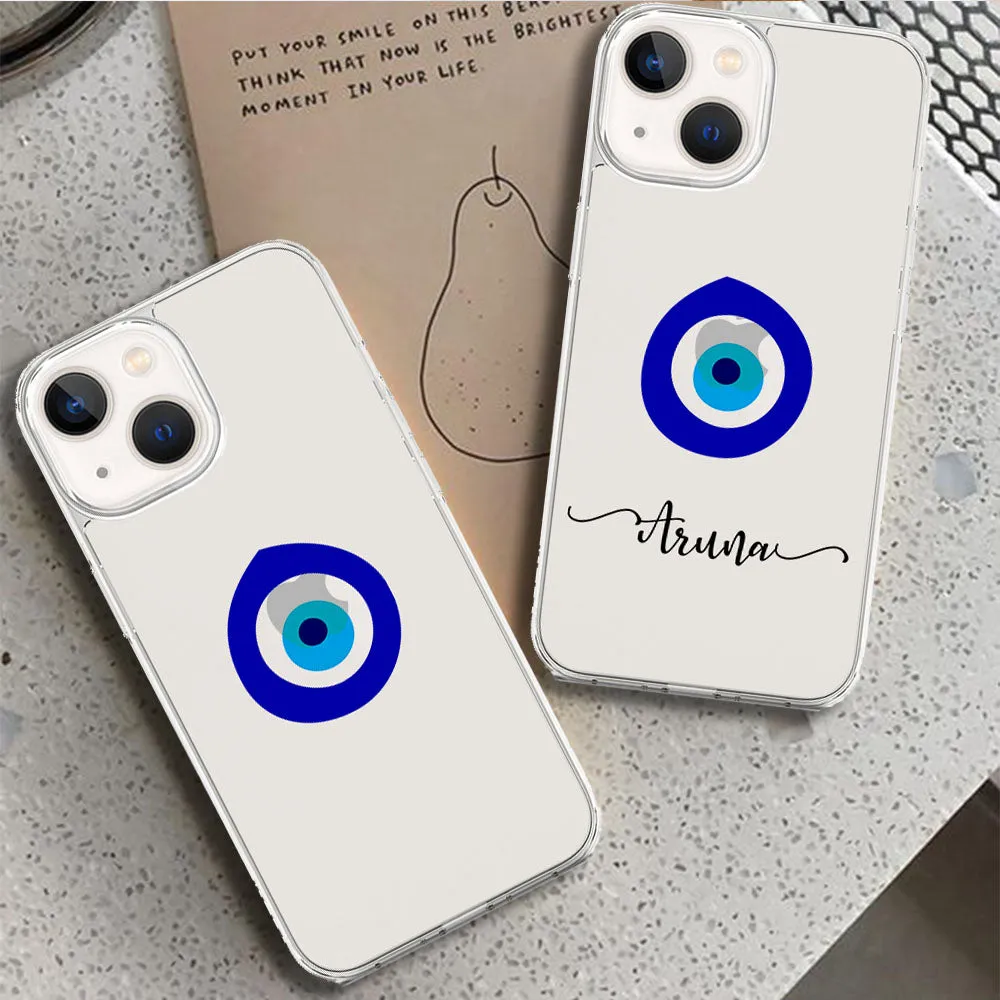 Long Lasting Transparent Silicone case with Evil Eye Printed