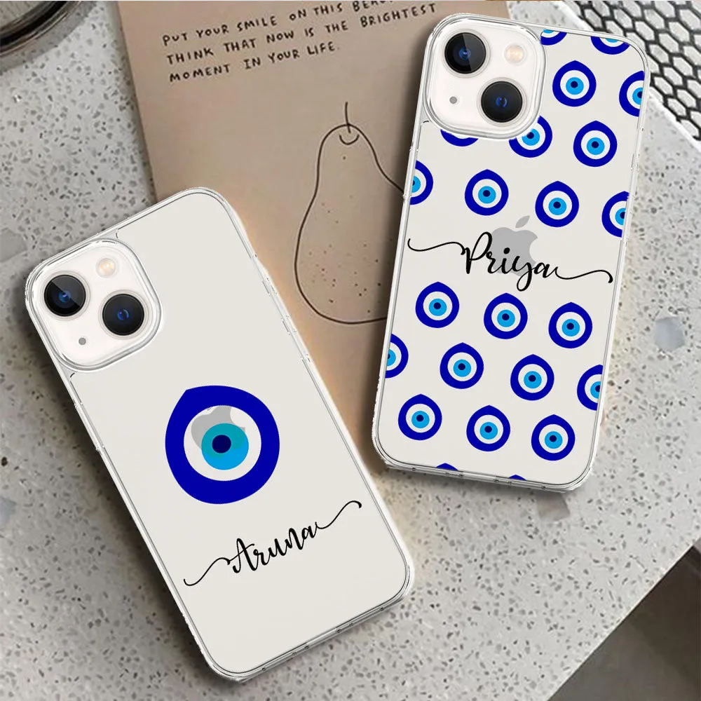 Shock Absorbing Transparent Silicone case with Evil Eye Printed
