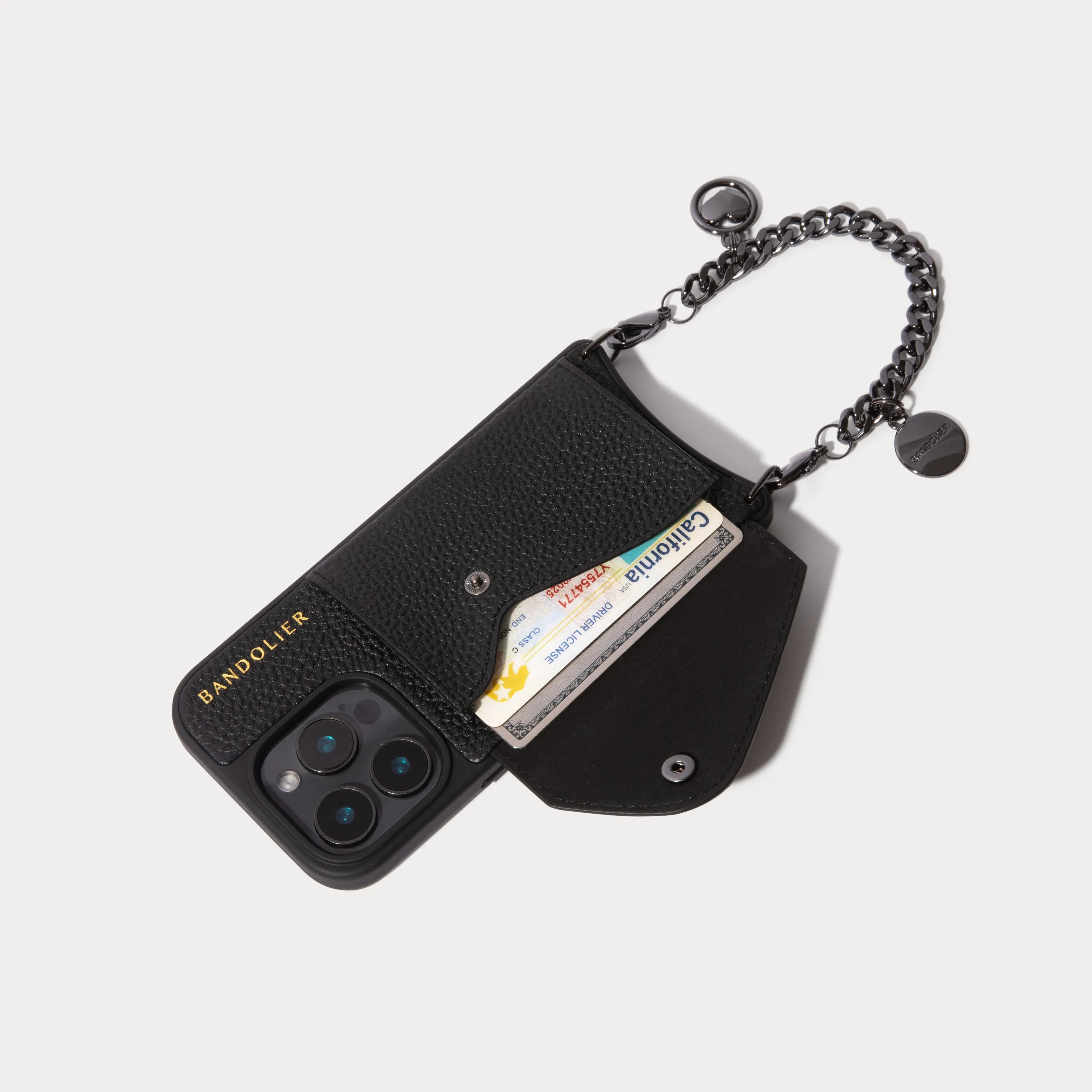 Maya Wristlet Phone Case - Black/Pewter Rugged Protection