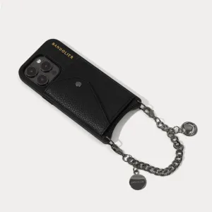 Anti Slip Smooth Surface Maya Wristlet Phone Case - Black/Pewter