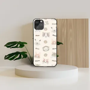 Elegant Design Layer Meow Cats & Paws Printed Protective Case