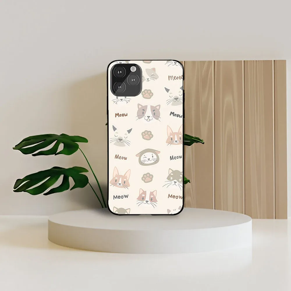 Elegant Design Layer Meow Cats & Paws Printed Protective Case