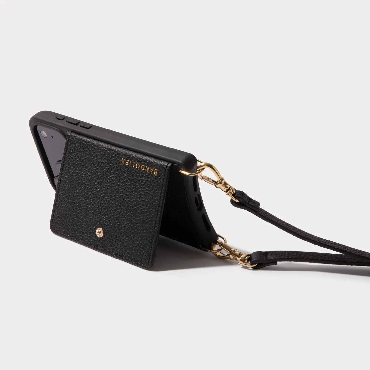 Mila MagSafe Charging Crossbody Bandolier - Black/Gold Smooth Feel Surface