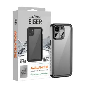 Eiger Avalanche Case & Screen Protector for Apple iPhone 15 Pro in Black Durable Grip