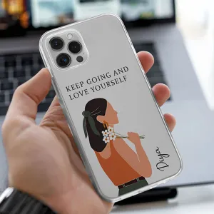 Hey Girl Keep Going Name Transparent Silicone case Smooth Pattern