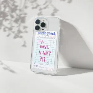 Comfort Build Nap Pls Guest Check Silicone Clear Case