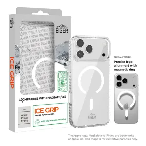 Hybrid Pattern Design Eiger Ice Grip Magsafe Case GRS for Apple iPhone 17 Pro in Clear
