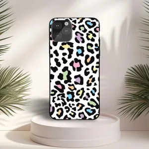Aesthetic White Leopard Case Stylish Grip Texture Desk Companion
