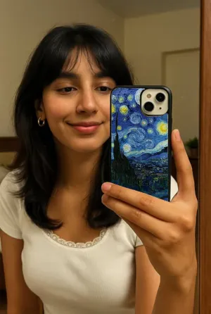 Painting design Printed Protective case Smooth Design Compact Shell