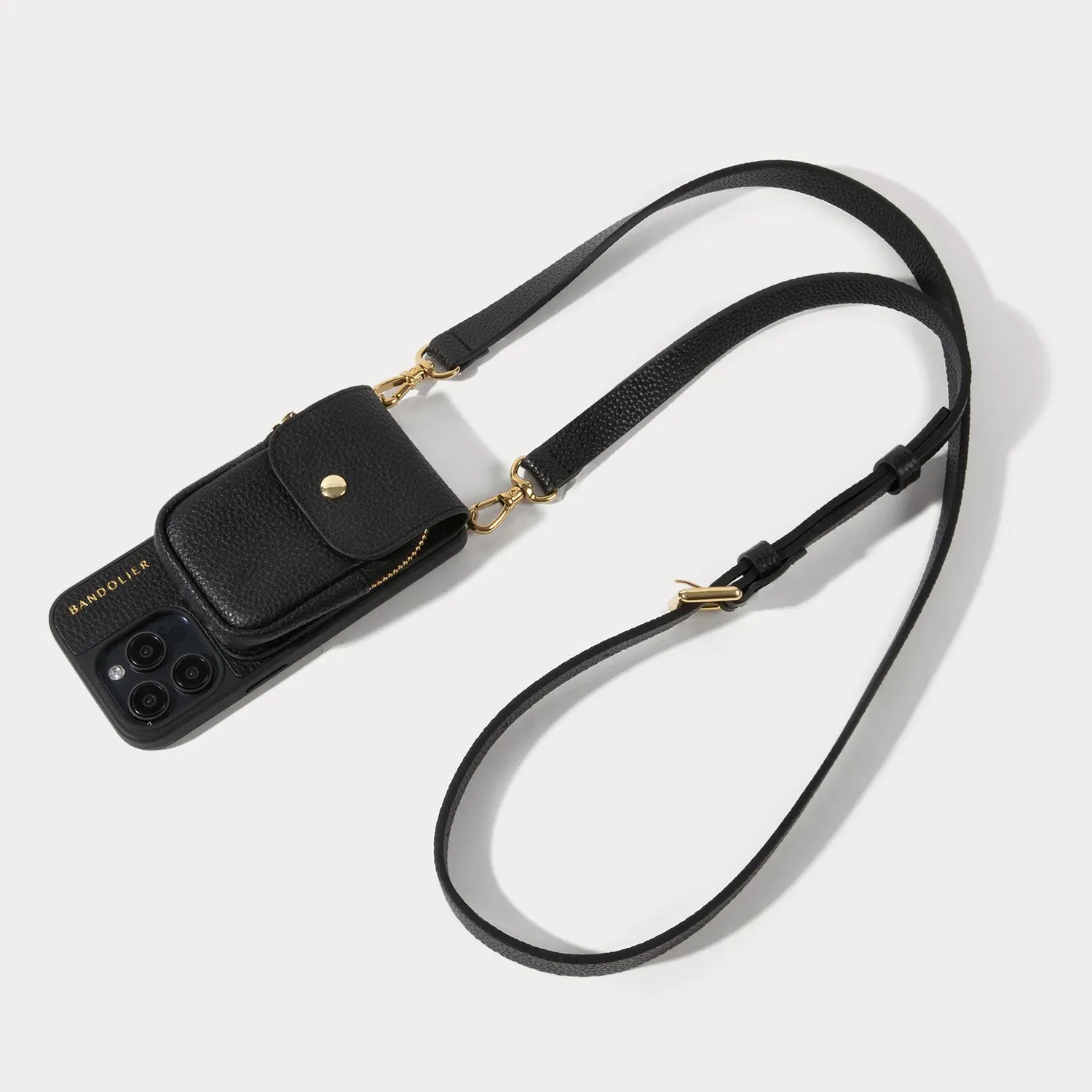 River Magnet Crossbody Phone Case - Black/Gold Refined Shield