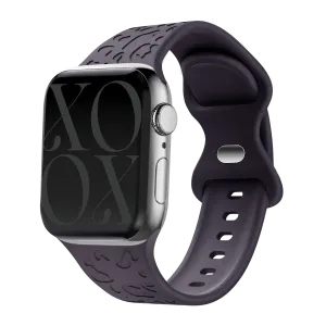 Lightweight Build xoxo Wildhearts Apple Watch Silicone Strap Leopard Print (Dark Cherry)