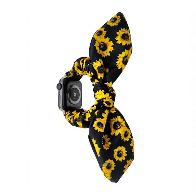 Apple Watch Scrunchie Butterfly Strap (Sunflowers) Universal Comfort Fit