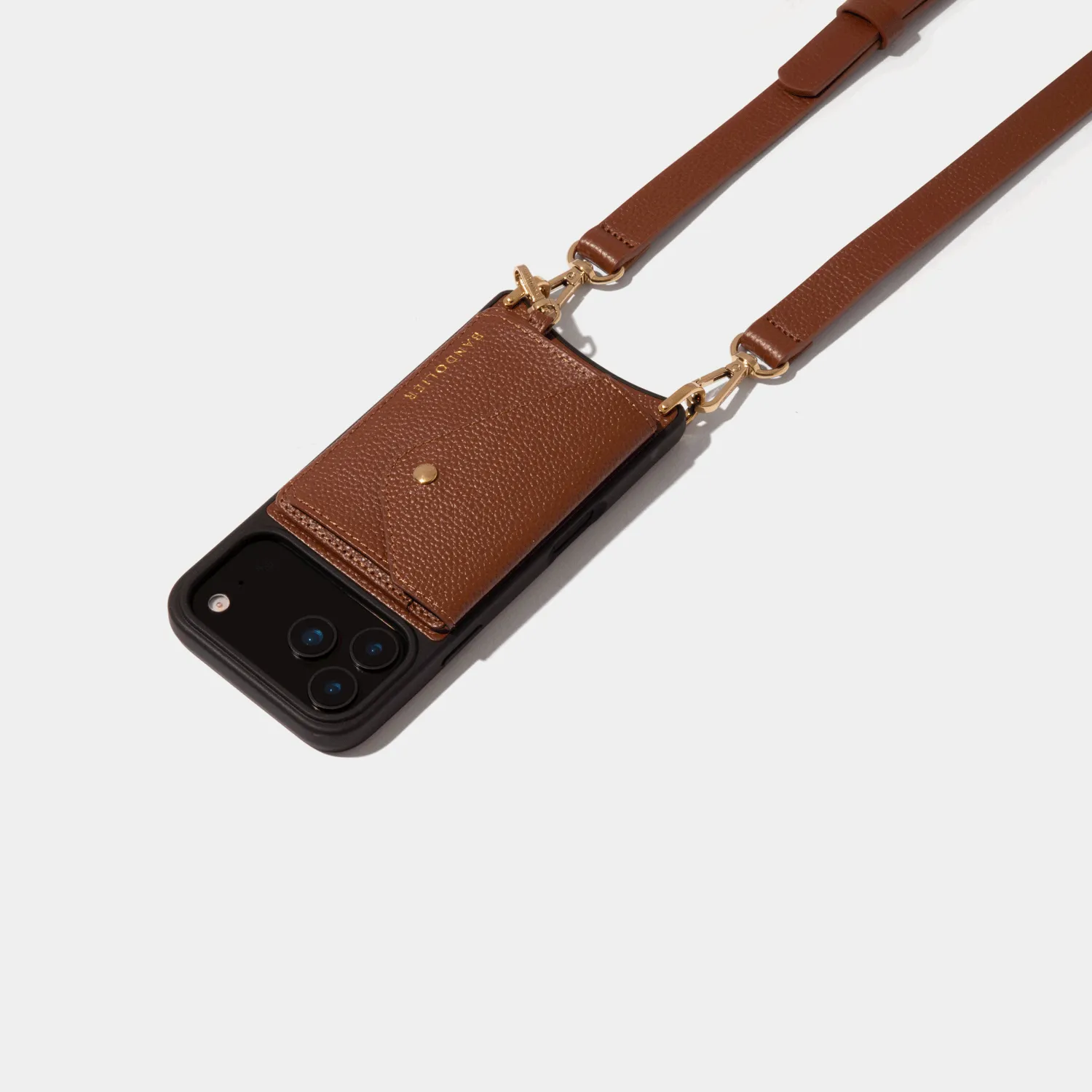 Durable Grip Remi Magnet Wallet Crossbody Phone Case - Cognac/Gold