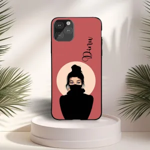 Moon Girl Art Name Case Scratch Block Practical Look