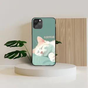 Matte Feel Nap Cat Name Printed Protective Case