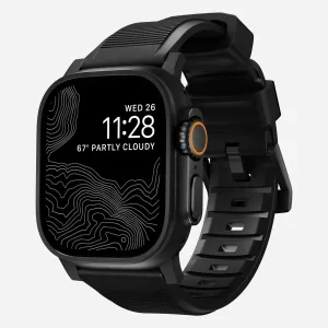 Nomad Rugged Apple Watch Silicone Strap (Black) Gift Idea Elegant Outdoor Style