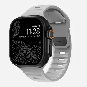 Outdoor Comfort Travel Ready Nomad Sport Apple Watch Silicone Strap (Lunar Gray)