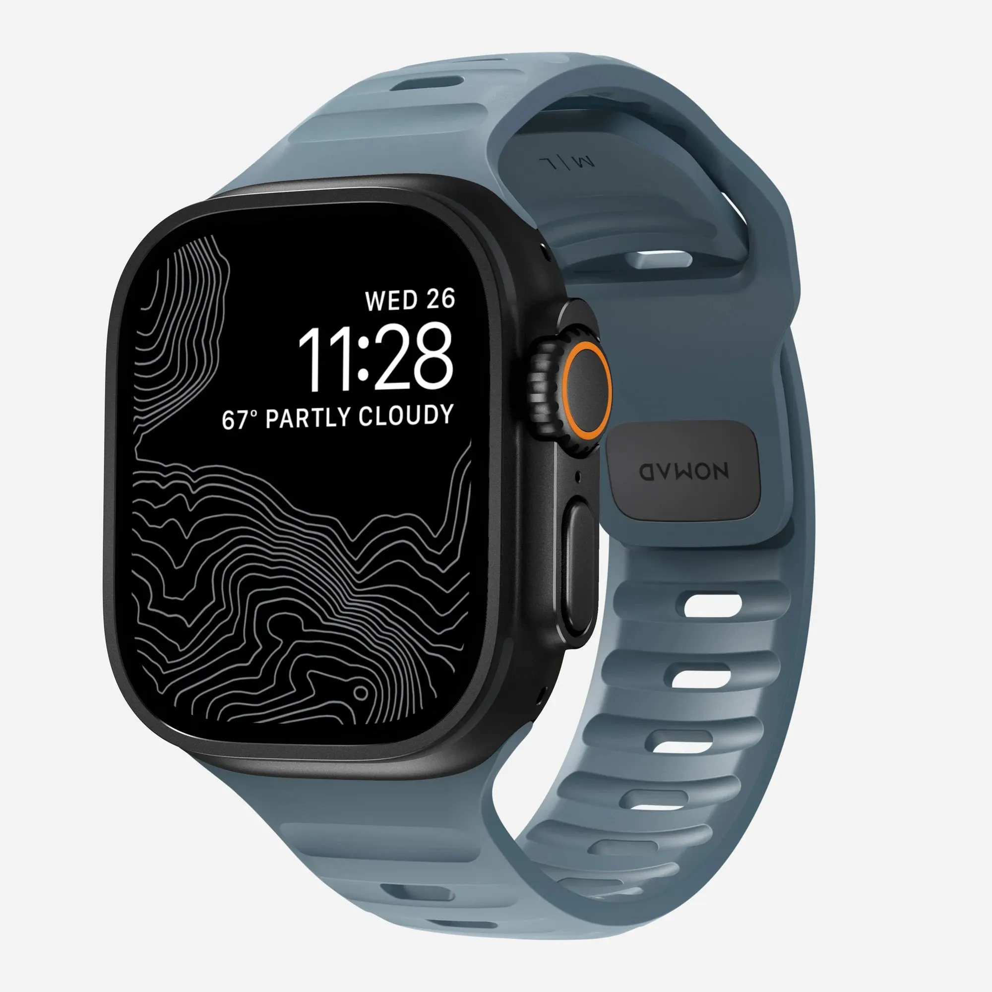 Nomad Sport Apple Watch Silicone Strap (Navy Blue) Travel Ready