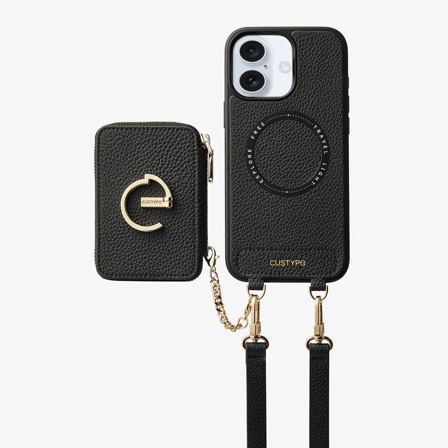 Elegant Comfort Creative Texture Original Design Set- Detachable Magsafe Crossbody Wallet Phone Case Set For Travel